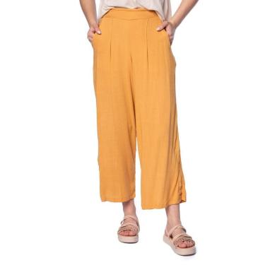 Imagem de Calça Pantacourt Feminina Giraffe com Fenda Lateral Caramelo-Feminino