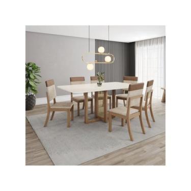 Imagem de Mesa de Jantar 6 Cadeiras Retangular Henn Natalí, Nature, Corano, Cara
