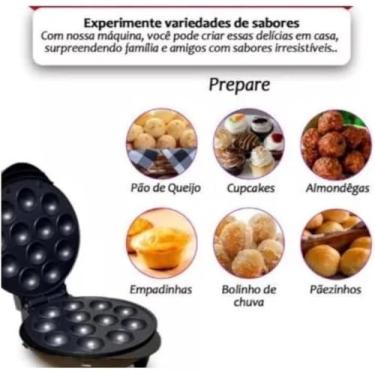 Imagem de Mini Máquina De Cake Pop 12 Unidades Antiaderente Bolinho Elétrica 1000W 100V Pâo de Queijo Bolinhho de Chuva Empadinhas Pirulitos
