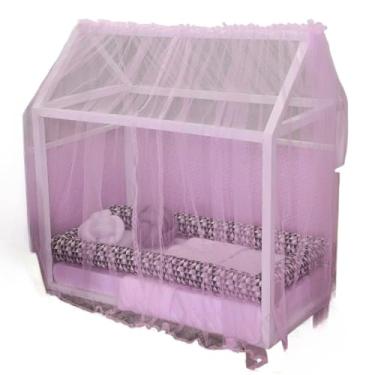 Imagem de Mosquiteiro Solteiro de Tule para Casinha Montessoriana com Renda – Elegante, Arejado e Proteção Contra Mosquitos(branco 2,00X 2,00)