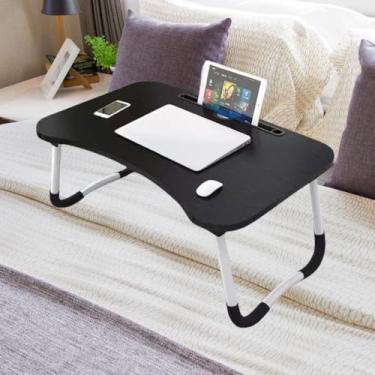 Imagem de Mesa Dobrável Portátil para Notebook Multifuncional Apoio Prático para Cama, Sofá e Home Office (Preto)
