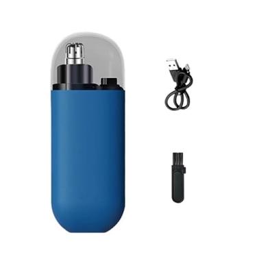 Imagem de Aparador De Cabelo De Nariz Portátil Mini Facial Elétrico Recarregável Carregador Carregamento USB(Azul)