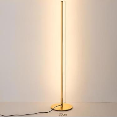 Imagem de Luminária Chão Moderna Slim Linear Perfil LED Integrado Base Metálica 