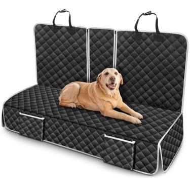 Imagem de Capa de assento de cachorro de caminhão compatível com Toyota Tundra Sequoia Sienna acessórios de banco traseiro 2000-2023 2024 2025, capas de banco traseiro de carro à prova d'água com suporte