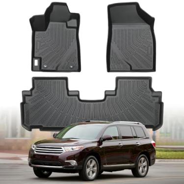 Imagem de Tapetes para Toyota Highlander 2008 2009 2010 2011 2012 2013 não híbridos, forros de piso TPE para todos os climas, acessórios de carro personalizados à prova d'água 3D, conjunto de tapetes