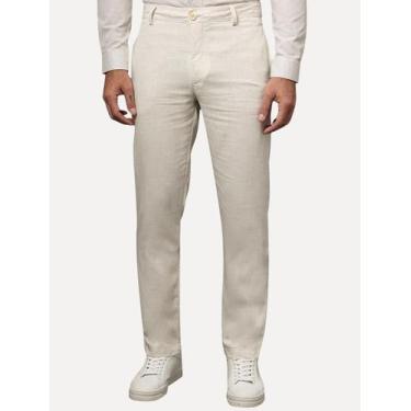 Imagem de Calça Calvin Klein Masculina Linho Linen Flamê Off White Tamanho:44, 4