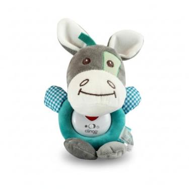 Imagem de Vaquinha de Pelúcia Brinquedo Musical Azul Com Luzes e Melodias