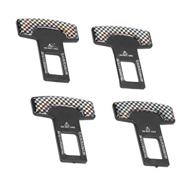 Imagem de Generic Fivelas de Cinto de Segurança de Carro de Liga de Alumínio de Fibra de Carbono Universal Conjunto de 4 Peças para Redução de Ruído Em Peças Automotivas