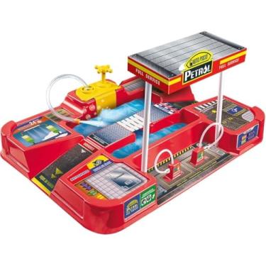 Imagem de Lava Rápido Infantil Auto Posto com Moto Brinquedo | Posto de Gasolina Kids, Playset Veículos, Educativo Interativo, Brinquedo com Bomba Manual, Escorredor, Painel de Preços
