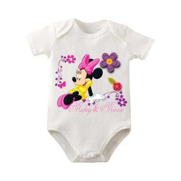 Imagem de Macacão De Bebê Mickey Mouse 100% Algodão Para Recém-Nascidos De 0 a 1