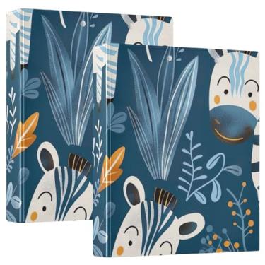 Imagem de Fichário de prancheta Zebras fofo com 3 anéis para papel tamanho carta organizador de fichário de 2,5 cm para tamanho carta (21,6 cm x 28 cm), 1 pacote