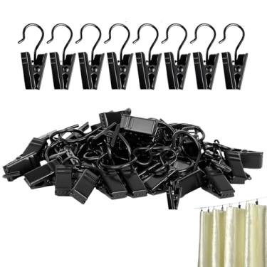 Imagem de 50 clipes de cortina, clipes para pendurar, clipes de cortina para cortinas, ganchos de cortina com clipes, clipes para pendurar, ganchos de cortina, para pendurar luzes de corda de festa, decoração