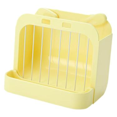 Imagem de Gralara Comedouro de feno, tigela para ração, suporte para feno, dispensador de alimento para, porquinho-da-índia e hamster, Amarelo
