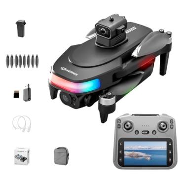 Imagem de Drone dobrável com GPS da série com câmera grande angular 1080p, controle remoto de tela de 4,5 polegadas, motor sem escova, fotografia aérea, 1 bateria incluída