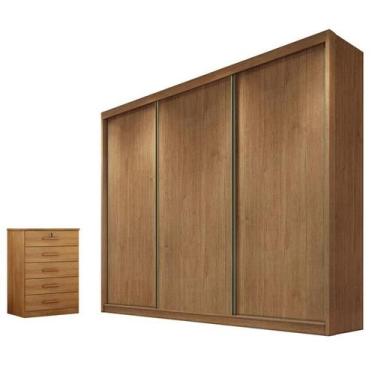 Imagem de Guarda Roupa Casal Logan e Gaveteiro Suiça Cumaru 23 - Novo Horizonte