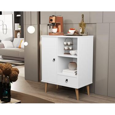 Imagem de Cantinho Do Café Tip Top Moderno Para Sala Cozinha Hall De Entrada Retrô Com Pés Palitos Branco Fosco