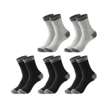 Imagem de Meias Masculinas Longas Casuais Para Corrida E Caminhada, 5 Pares, Pre