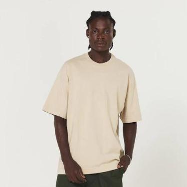 Imagem de Camiseta Tubular Streetwear Humus Lisa Sem Costura Lateral Oversized F