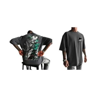 Imagem de Camiseta Masculina Oversized De Manga Curta Com Estampa Gráfica De Ani