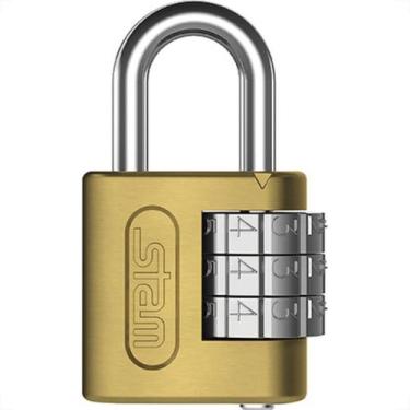 Imagem de Cadeado stam 25mm segredo latonado com 3 dígitos - modelo 00501 3590