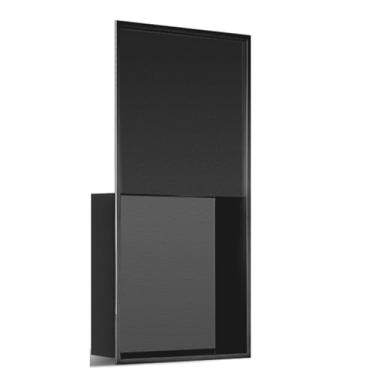 Imagem de Nicho de banheiro de aço inoxidável, aço inoxidável escovado, prateleira quadrada de banheiro de nicho de chuveiro, inserção de nicho de parede de xampu para armazenamento organizador de produtos (cor