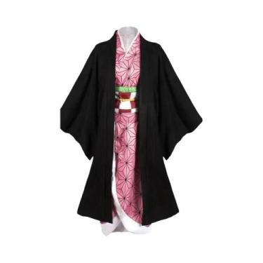 Imagem de Fantasia De Cosplay Feminina Kimetsu No Yaiba Nezuko, Kimono, Peruca D