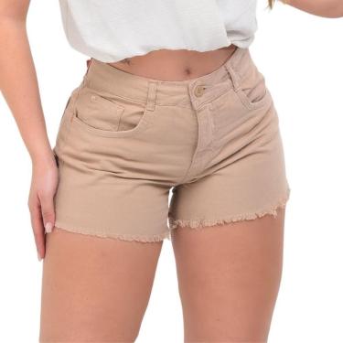 Imagem de Shorts Feminino Jeans Sarja Curto Cintura Alta-Feminino