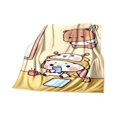 Imagem de Cobertor De Flanela Quente Para Crianças Com Estampa De Urso Em Desenh