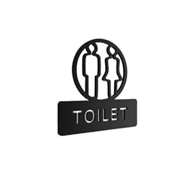 Imagem de Hastes ocas de poliuretano placa personalizada de acrílico de alta qualidade para crianças de banheiro, número de casa, banheiro masculino feminino (bege, 18 x 18 cm)