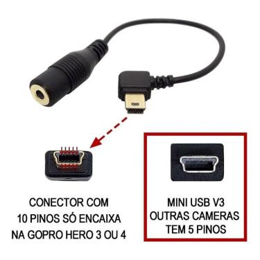 Imagem de Adaptador Microfone Lapela Para Gopro Mini Usb X P2