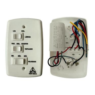 Imagem de Chave de Parede Venti-Delta P/ Ventiladores de Teto 220 V 2,5+1,5 uF
