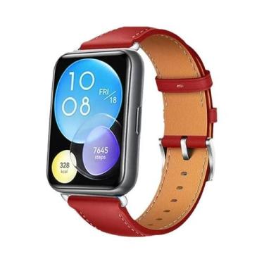 Imagem de Pulseira De Couro Substituível Para Smartwatch Huawei Watch Fit 2, Ace