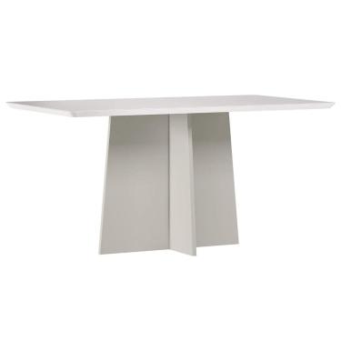 Imagem de Mesa de Jantar Retangular 160cm 6 Lugares Zuma Off White N02 - Mpozenato