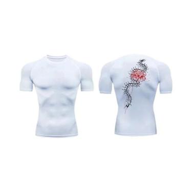 Imagem de Camisetas De Compressão Masculinas De Secagem Rápida Com Estampa Flora