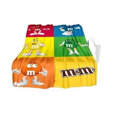 Imagem de Cobertor De Pelúcia Infantil M&M's De Chocolate Com Desenho Animado, Q