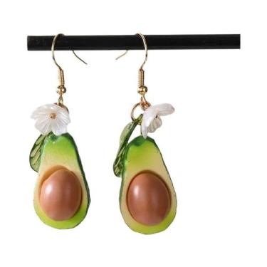 Imagem de Brincos Femininos De Moda Com Pingentes De Frutas E Folhas: Mirtilo, L