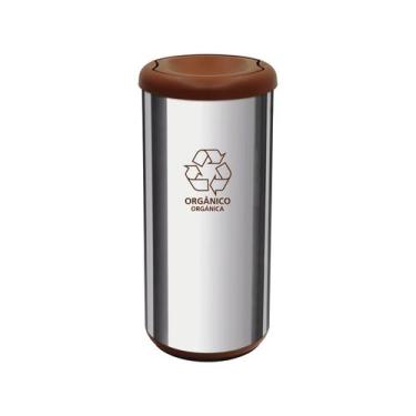Imagem de Lixeira Inox Tramontina Cápsula Selecta Plus Basculante Scotch Brite M