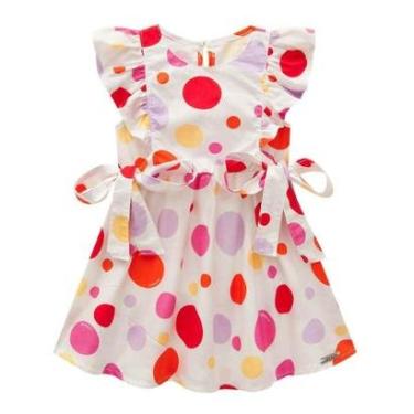 Imagem de Vestido Infantil Menina Em Tricoline Somnii Branco Bolinhas-Feminino