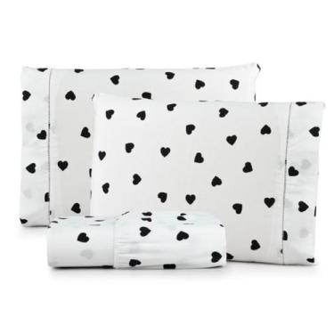 Imagem de Jogo De Lençol Queen 3 Peças Com Elastico e Fronha Algodão 160 Fios - 