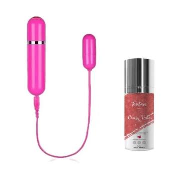 Imagem de Kit Cápsula Vibratória Virgo com 10 Modos em ABS e Lubrificante Vibrador Líquido Crazy Vibe Frutas Vermelhas Unissex