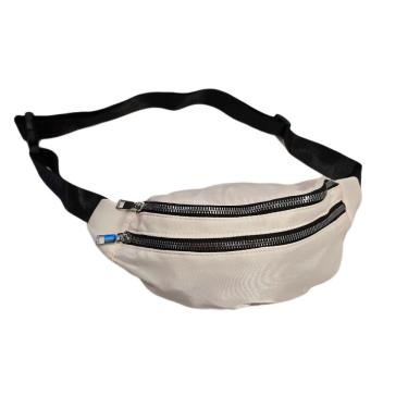 Imagem de Pochete Celular Bolsa Academia Cintura 2 Compartimentos em Poliéster e Plástico 13X28X9CM Branco Unissex