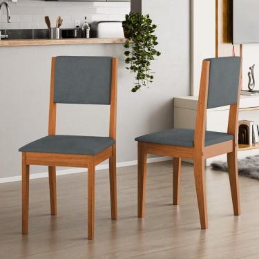 Imagem de Kit 2 Cadeiras De Jantar Estofadas Multimóveis Cr50252 Cinamomo-grafite