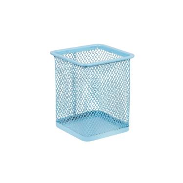 Imagem de Porta Caneta BRW Aramado Quadrado Organizador para Canetas, Lápis e Pincéis Unidade Azul