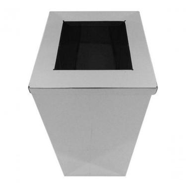 Imagem de Lixeira Lixeira Quadrada em Aço Inox com Tampa Aro Aberta 36L Abertura Manual Tampa Removível Inox