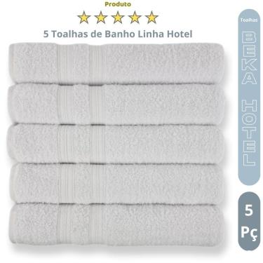Imagem de Kit 5 Toalhas de Banho Itália Soft 100% Algodão 430G-M2 Super Grossa Felpuda Macia Branco