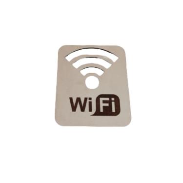 Imagem de Placa Decorativa Placa Wi-fi M3 Branca [F031] para Decorar Paredes em MDF com Acabament...