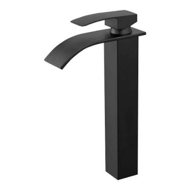 Imagem de Torneira Cascata Banheiro Alta Preta Monocomando Misturador - ANIMO SH