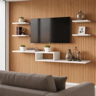 Imagem de Rack Nicho Suspenso Para Quarto E Sala Com 4 Prateleiras - Digo.Casa