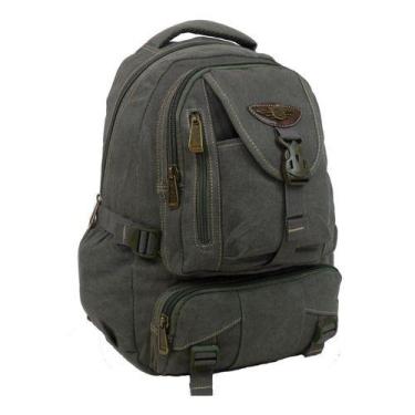 Imagem de Mochila Lona Forrada Bolso Estojo Escolar Masculi Femi 9701 - KVN, Ver