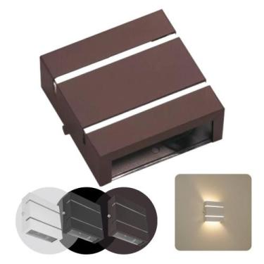 Imagem de Arandela Marrom Slim Quadrada 2 Frisos Com 2 Fachos De Luz-G9 - INFINI